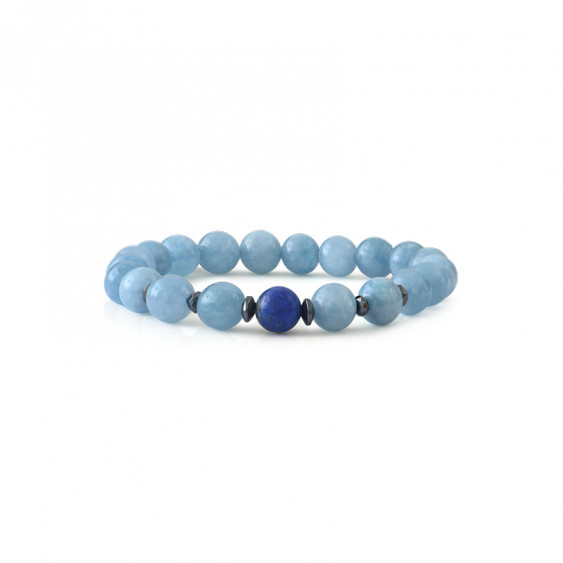 Aquamarine and Lapis Lazuli Bracelet with its unique shades of blue by Elsa Lee Paris 