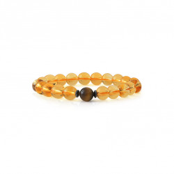 Bracelet Citrine et Oeil du Tigre jaune par Elsa Lee. Bracelet pierres naturelles et de protection