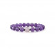 Bracelet Améthyste et Quartz Rose. Bracelet chakra protecteur violet et rose