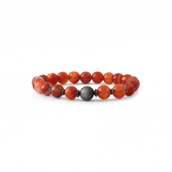 Cornelian Bracelet with its obsidian pearl to harmonise the root chakra.