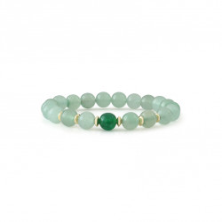 Green Quartz aventurine bracelet with its jade pearl 9 a heart chakra bracelet by Elsa Lee Paris