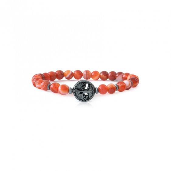 Bracelet Arbre de Vie et Cornaline. Bracelet Feng Shui et protecteur rouge