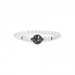 Moonstone bracelet with hematite tree of life pendant for protection sacred chakra bracelet 