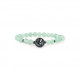 Green Quartz Aventurine Bracelet with Tree of Life Charms in Hematite - Good luck bracelet Heart Chakra