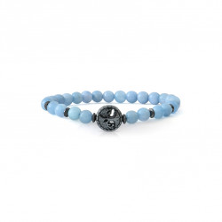 aquamarine bracelet with hematite tree of life by Elsa Lee Paris - protection aquamarine bracelet