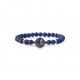 Bracelet Lapis Lazuli médaillon arbre de vie en hématite. Bracelet Chakra et protecteur bleu foncé par Elsa Lee