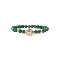 Bracelet Malachite vert et arbre de vie jaune. Bracelet Feng Shui et de protection vert par Elsa Lee