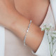 Bracelet Elsa Lee Paris, en Argent 925, longueur 18cm avec alternance d'oxydes de Zirconium blancs de différentes tailles