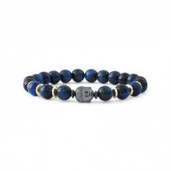 Bracelet Lapis Lazuli Bouddha protecteur par Elsa Lee Paris. Bracelet Feng Shui bleu chakra oeil