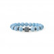 Bracelet Aigue-Marine & buddha en hématite par Elsa Lee. Bracelet bleu chakra gorge pierres naturelles protection