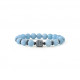 Bracelet Aigue-Marine & buddha en hématite par Elsa Lee. Bracelet bleu chakra gorge pierres naturelles protection