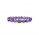 Bracelet Améthyste élastique et pendant bouddha par Elsa Lee Paris. Bracelet Feng Shui et protecteur violet