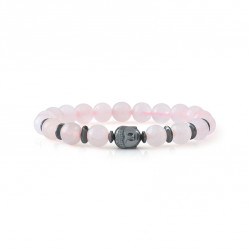 Bracelet Quartz Rose et Bouddha par Elsa Lee Paris. Bracelet Feng Shui et protecteur rose quartz