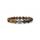 Elastique protection bracelet Tiger Eye vibrant and dark stone chakra plexus