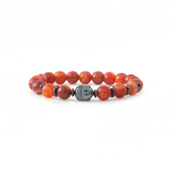 cornelian protective bracelet sacred chakra by Elsa Lee Paris - hematite buddha Feng shui bracelet