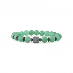 Quartz aventurine bracelet heart chakra protection Feng sui buddha bracelet by Elsa Lee Paris