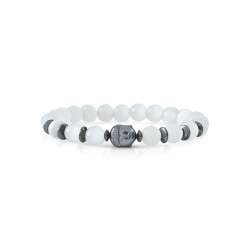 White moonstone bracelet sacred chakra bracelet by Elsa Lee Paris buddha protection and calmness bracelet