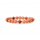 Bracelet Pierre de Soleil et Cornaline par ELSA LEE PARIS. Bracelet Chakra et de protection orange rouge