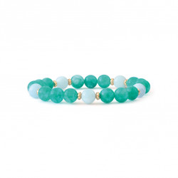 Bracelet Amazonite et Topaze Bleue par Elsa Lee Paris. Bracelet Feng Shui et de protection bleu