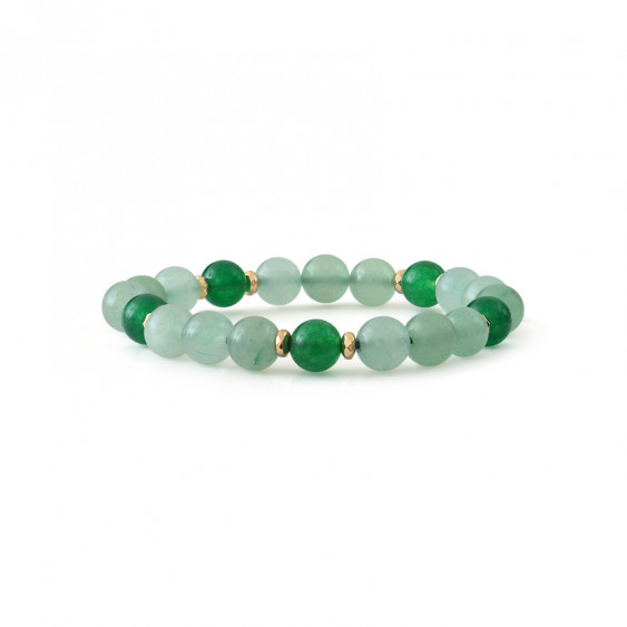 Bracelet Aventurine et Jade par Elsa Lee Paris. Bracelet pierres naturelles et protecteur vert