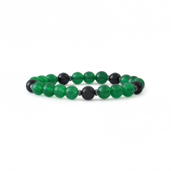 Bracelet Jade et Obsidienne par Elsa Lee paris. Bracelet Feng Shui et protecteur vert noir