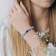 Bracelet Aigue marine et Lapis Lazuli par Elsa Lee. Bracelet Feng Shui et protecteur bleu