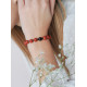 Red Jasper Bracelet with an obsidian central stone by Elsa Lee Paris