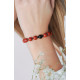 Red Jasper Bracelet with an obsidian central stone by Elsa Lee Paris