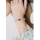 Bracelet Pierre de Lune et Obsidienne. Bracelet Feng Shui et protecteur blanc et noir