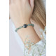 Green Quartz Aventurine Bracelet with Tree of Life Charms in Hematite - Good luck bracelet Heart Chakra