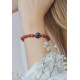Red jasper and Hematite Tree of life bracelet by ELSA LEE PARIS. Design lithotherapy bracelet 