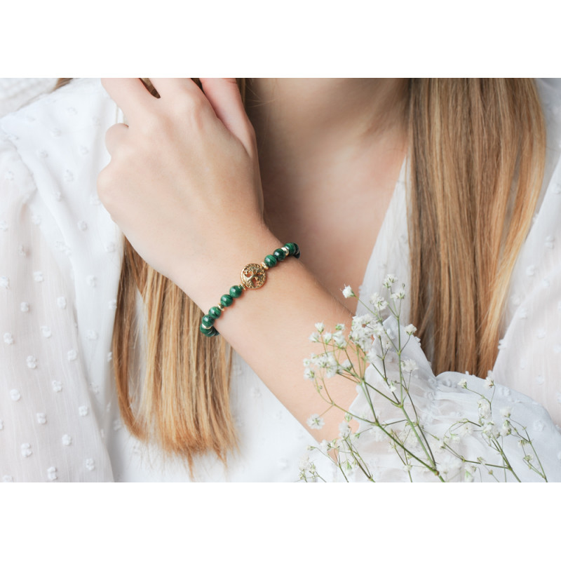 Messika Yellow Gold, Diamond and Malachite Lucky Move Bracelet | Harrods UK