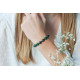 Green malachite protection bracelet hematite bouddha by Elsa Lee Paris - Green malachite Feng shui bracelet