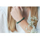 Bracelet Malachite et Bouddha par Elsa Lee Paris. Bracelet vert malachite Feng Shui et protecteur vert