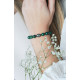 Bracelet Malachite et Bouddha par Elsa Lee Paris. Bracelet vert malachite Feng Shui et protecteur vert