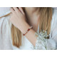 Bracelet Pierres de Soleil et Cornaline par Elsa Lee Paris. Bracelet chapelet et protecteur orange rouge