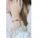 Bracelet Pierres de Soleil et Cornaline par Elsa Lee Paris. Bracelet chapelet et protecteur orange rouge