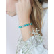 Bracelet Amazonite et Topaze Bleue par Elsa Lee Paris. Bracelet Feng Shui et de protection bleu