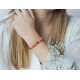 Bracelet Pierre de Soleil et Cornaline par ELSA LEE PARIS. Bracelet Chakra et de protection orange rouge