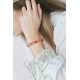 Bracelet Pierre de Soleil et Cornaline par ELSA LEE PARIS. Bracelet Chakra et de protection orange rouge