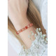 Bracelet Pierre de Soleil et Cornaline par ELSA LEE PARIS. Bracelet Chakra et de protection orange rouge