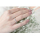 Half circle silver wedding ring with 21 cubics zirconia by Elsa Lee Paris 