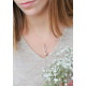 Collier en argent, perle rose et pendant design arc avec son pavage d'oxydes La Vie en Rose