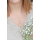 Collier en argent, perle rose et pendant design arc avec son pavage d'oxydes La Vie en Rose