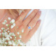 Bague taille poire bleu en argent, bague pierre forme goutte bleue Elsa Lee 