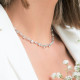 Collier Elsa Lee Paris, en Argent 925, avec alternance d'oxydes de Zirconium blancs taille brillant et navette