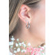 Matching silver earrings from our Elsa Lee Fantasy Garden collection, with pink Cubic Zirconia