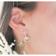 Boucles d'oreilles pendantes carré vert en argent par Elsa Lee Paris 
