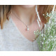 Collier en argent massif et perle blanche pendante