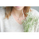 Collier en argent massif et perle blanche pendante